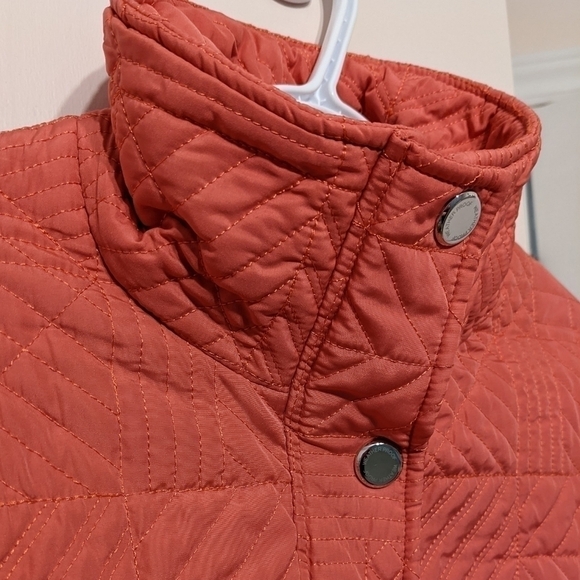 VINTAGE Weatherproof quilted salmon red jacket with stand collar Medium - Picture 5 of 10